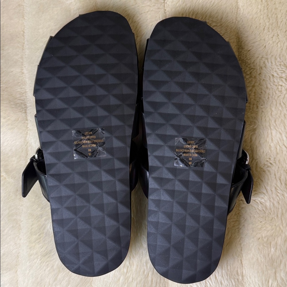 Aerosoles Liberty Fisherman Leather Mules Black Slip On Shoes Ladies 8M - Picture 6 of 16